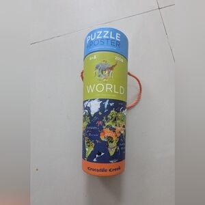 Crocodile Creek World Puzzle & Poster - Blue, Green, Orange